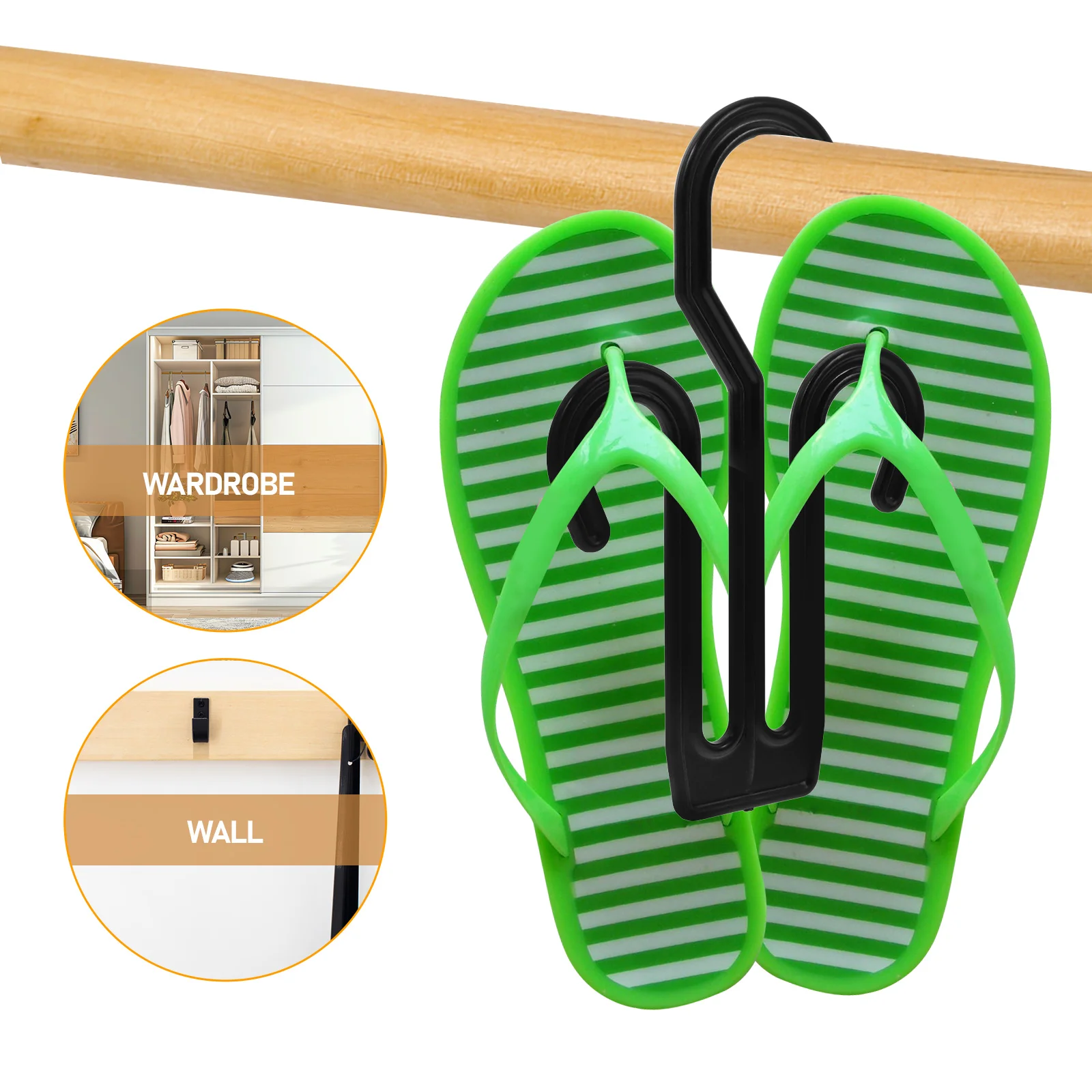 

20pcs Shoe Hooks PP Material Sandal Hangers Slipper Organizer Space Saver Plastic Shoe Drying Rack Storage Solution