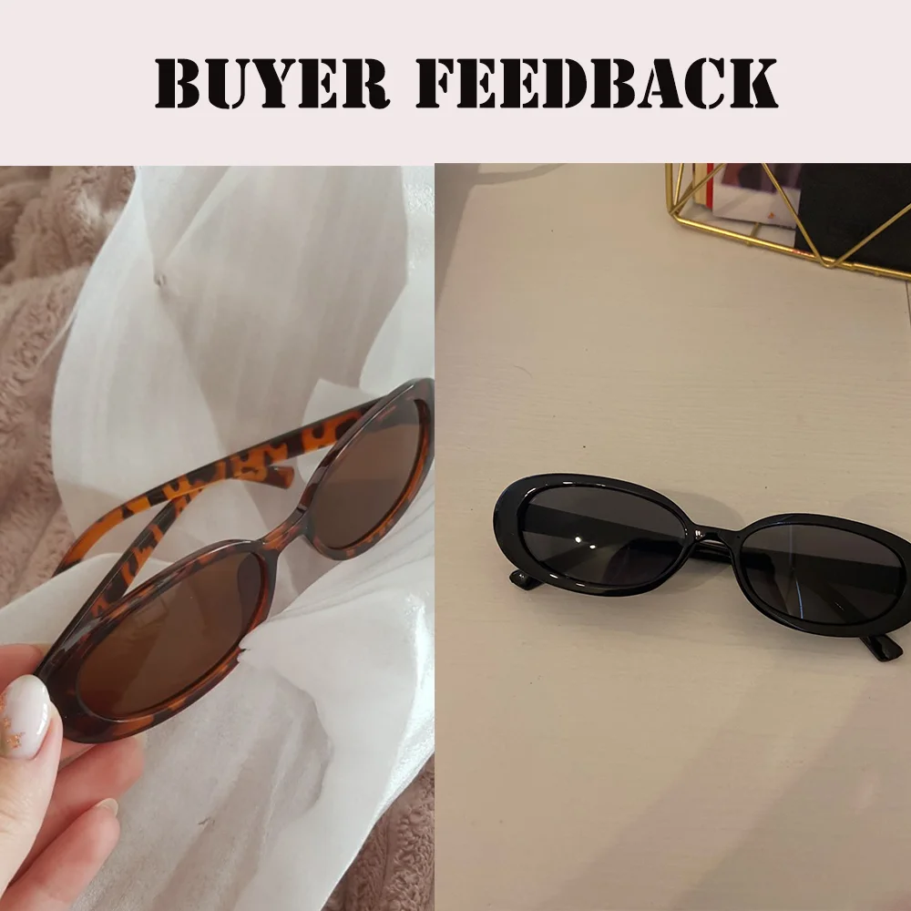 Gafas de sol ovaladas de estilo Retro para mujer, lentes de sol de color rosa con ojo de gato, UV400