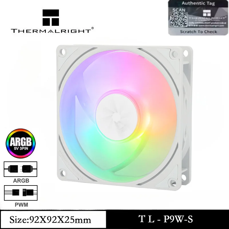 

Thermalright TL-P9W-S 1/3/5 шт. Вентилятор процессора ARGB Корпус для ПК Тихий 4-контактный ШИМ Компьютер 2200 об/мин Скорость 9225 Технические характеристики Корпус-кулер Вентилятор