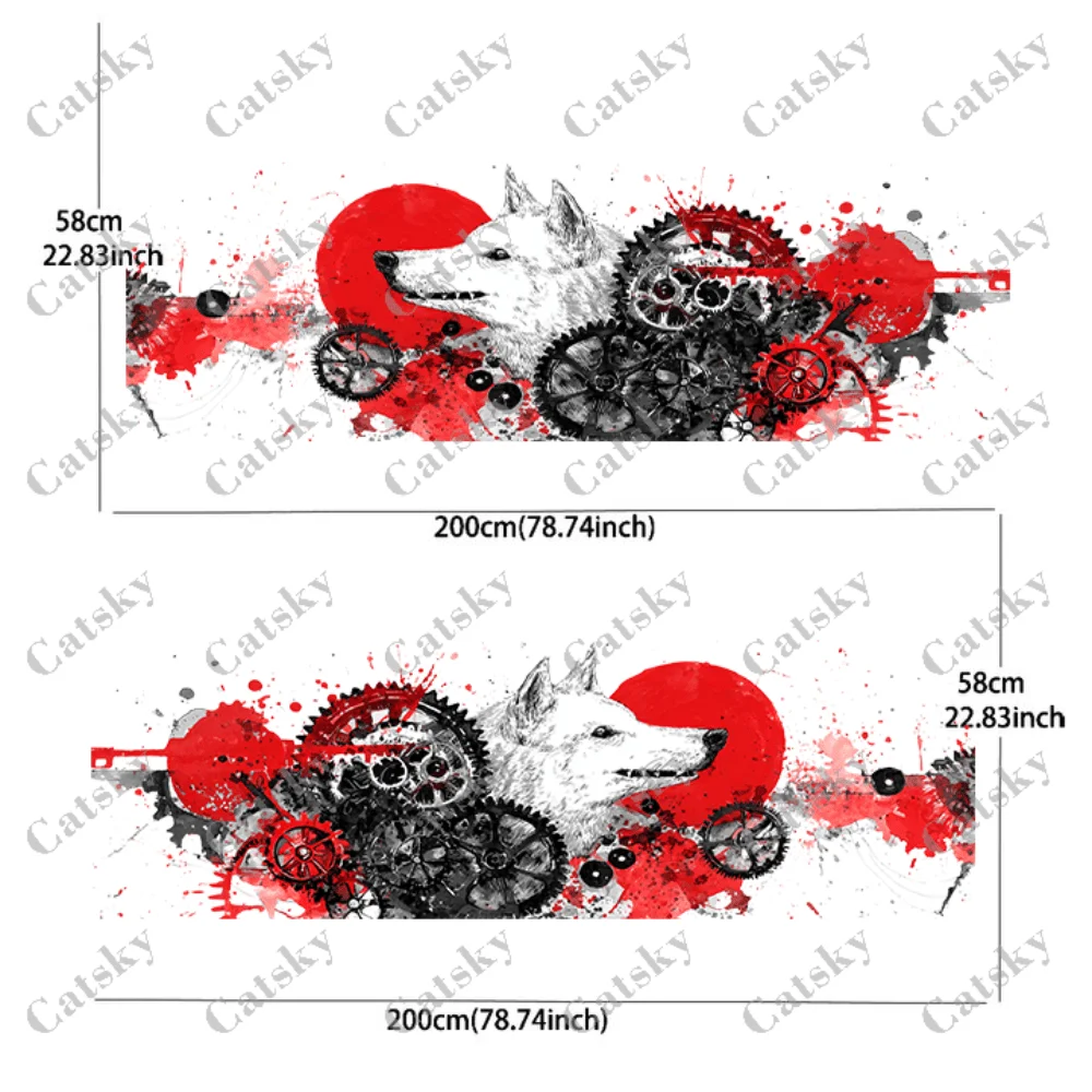 White Wolf Color Gear Spray Decals, Durable, Fade-Resistant, Easy to Install and Remove - Enhance Your Vehicle's Ahetic with Bol