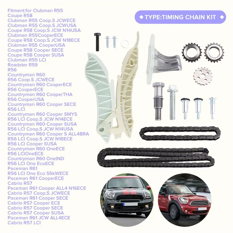 Auto Parts Car Engine System Timing Chain Kit 11318618318 For Mini BMW 1.4 1.6 N12 N16 N18 R55 R56 R57 R58 R59 R60 R61