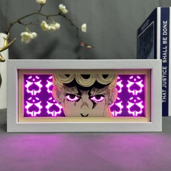 Paper Cut Light Box Anime Jojo's Bizarre Adventure Giorno Room Decorations For Girls Manga Table Lamp Led Mood Light For Bedroom