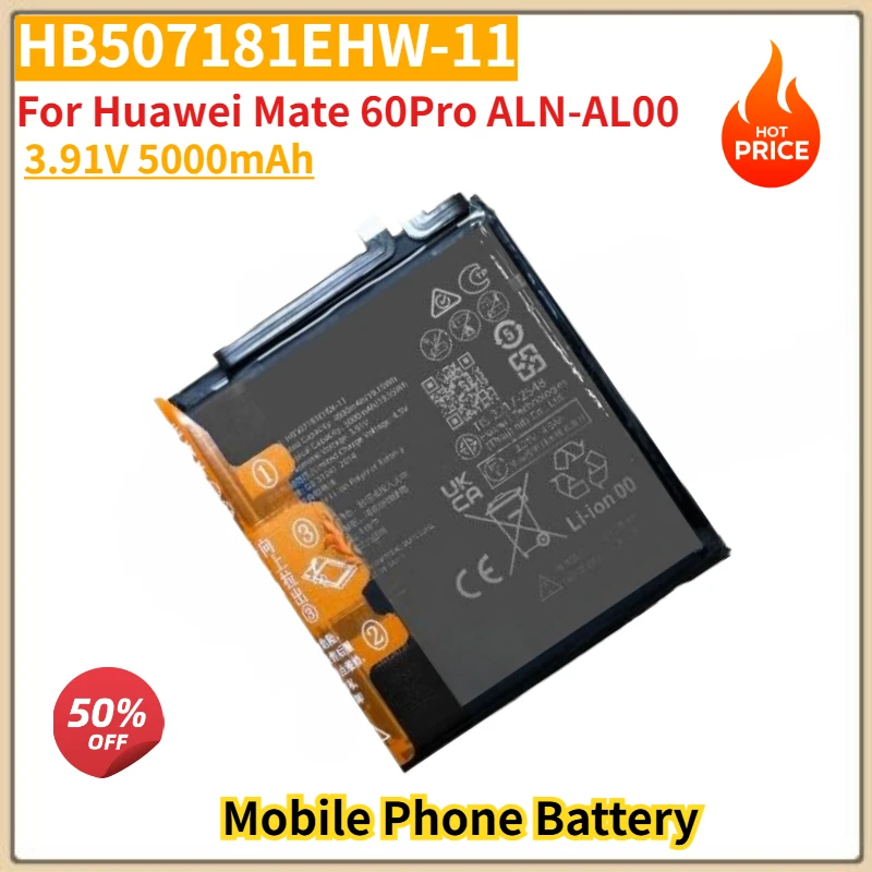 

HB507181EHW-11 High Quality Phone Battery 3.91V 5000mAh For Huawei Mate 60Pro ALN-AL00 Brand New Replacement Battery