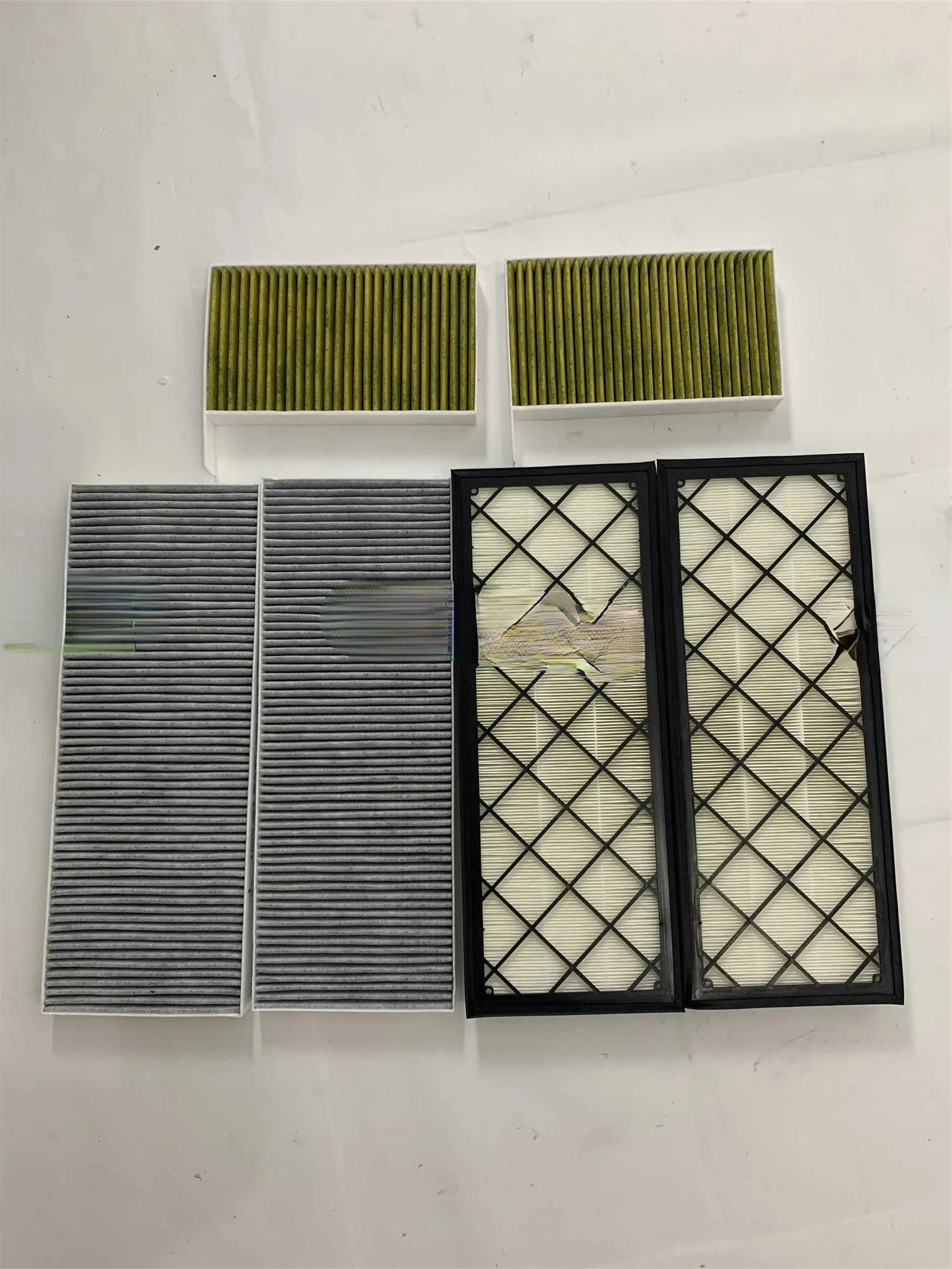 Original factory triple filter for Tesla Model 3/Y/X/S air conditioning grid filter element.