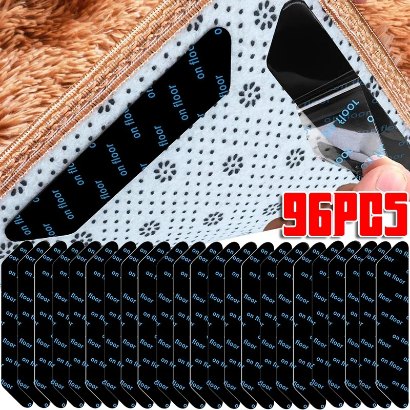 8-96PCS Carpet Non-slip Reusable Rubber Mat Self-Adhesive Anti Skid Grip Tape Carpet Floor Mat Fixed Sticker Carpet Sticker Pads