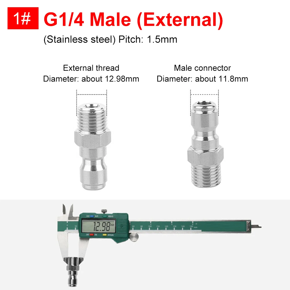 High Pressure Cleaner Car Washer Fitting Adapter Connector 1/4 Inch Quick Connect Socket For Car Washer Lance Connector M14 M22