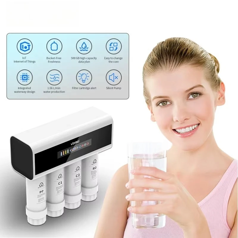 500GPD Wall-mounted Water Filtration System For Household And Hotel Use With Tankless Reverse Osmosis Filter Technology