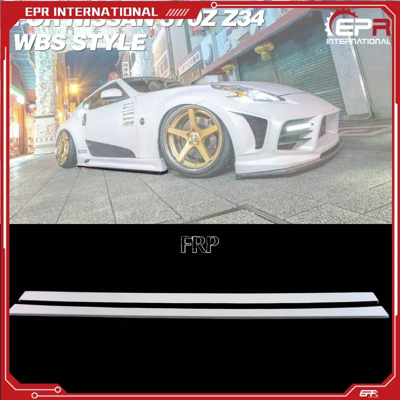 Estilo de coche para Nissan 09 en adelante 370Z Z34 WBS estilo fibra de carbono y fibra de vidrio Kit de carrocería de extensión de falda lateral