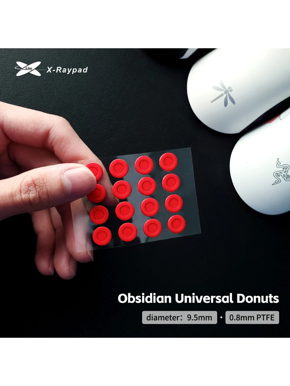 X-Raypad Obsidian Control lub Jade Speed DIY Mouse Skates – Uniwersalne kółka ślizgowe D9.5mm — zdjęcie produktu 7