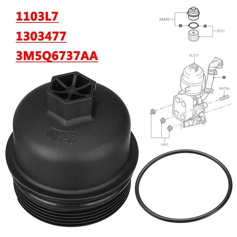 FOR FORD TRANSIT MK6 MK7 2.2 2.4 3.2 DIESEL OIL FILTER HOUSING CAP 3M5Q6737AA