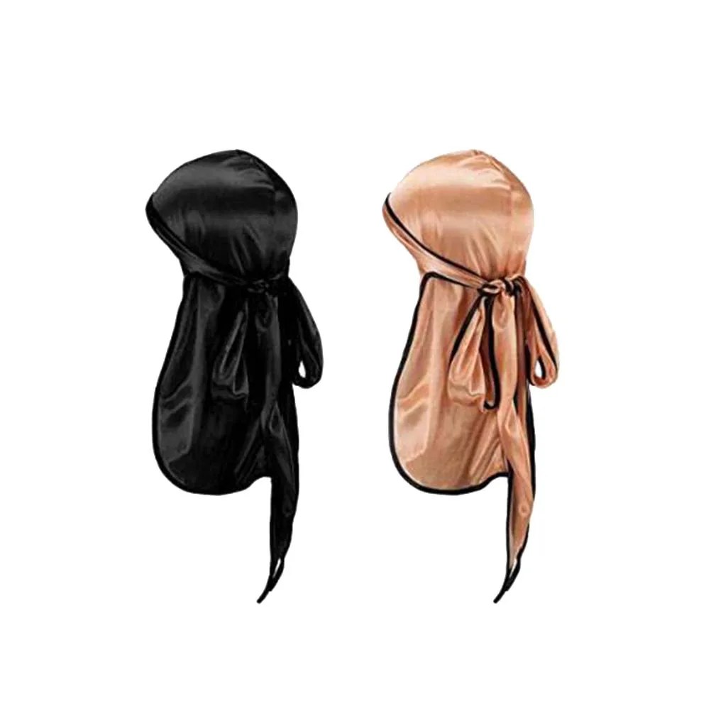 

2Pcs Elastic Hair Scarf Women Kerchief Turban Hats Turban Hair Scarf Long Tail Soft Material One Size Fits All