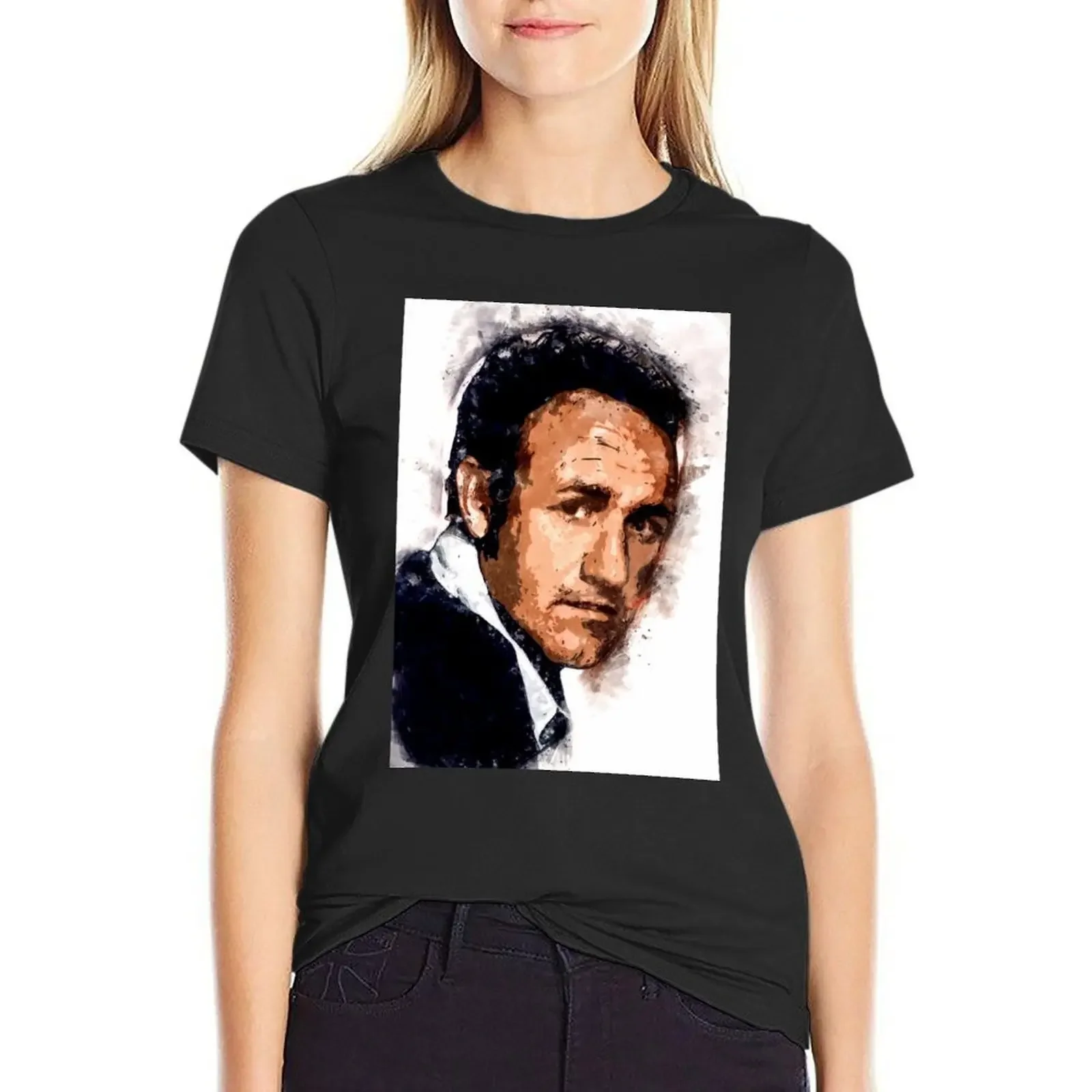 

Gene Hackman Actor Portrait  A Tribute to a LEGEND  Abstract Watercolor T-shirt Aesthetic clothing graphics tshirts woman