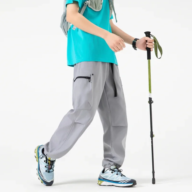 Pantalones de hombre Casual primavera y otoño pantalones Cargo elegantes hombres High Street Hip Hop pantalones de chándal ajustados hombres pantalones ligeros