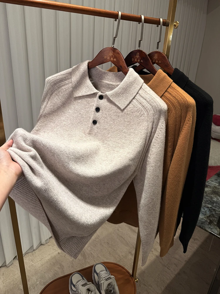 

Thiened Men's Woolen Knitted Sweater Innerwear Level Skin-friendly Winter Casual Faion Travel Commute Streetwear