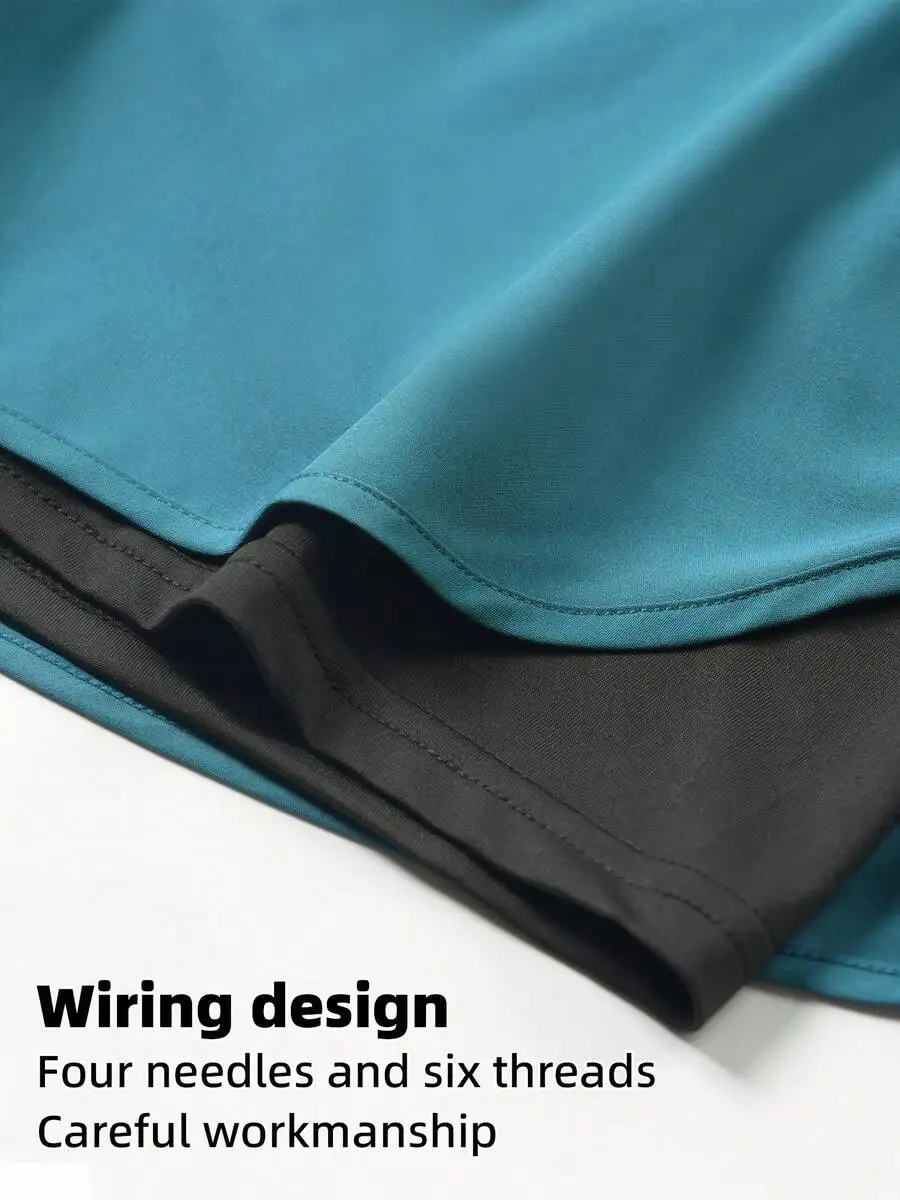 

Mens Athletic Shorts With Built-In Compression Liner Quick Dry Breathable For Running Gym Marathon