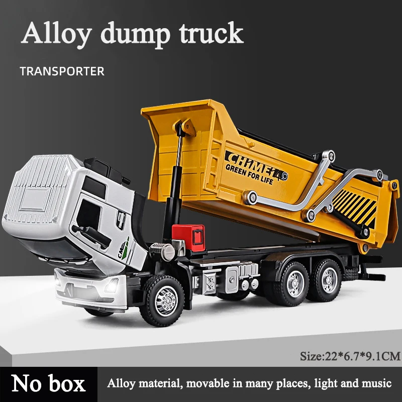 Simulation of large alloy muck truck transporter dump truck engineering car car model children\'s toy car boy