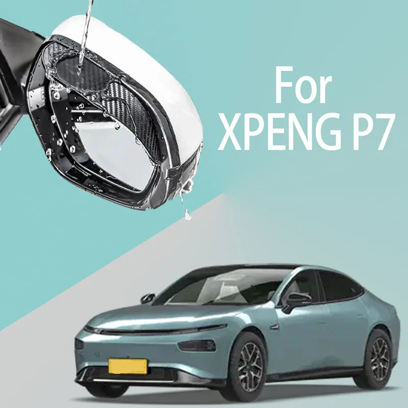 

For XPENG P7 car rearview mirror rain brow thickened carbon fiber texture rearview mirror rain brow