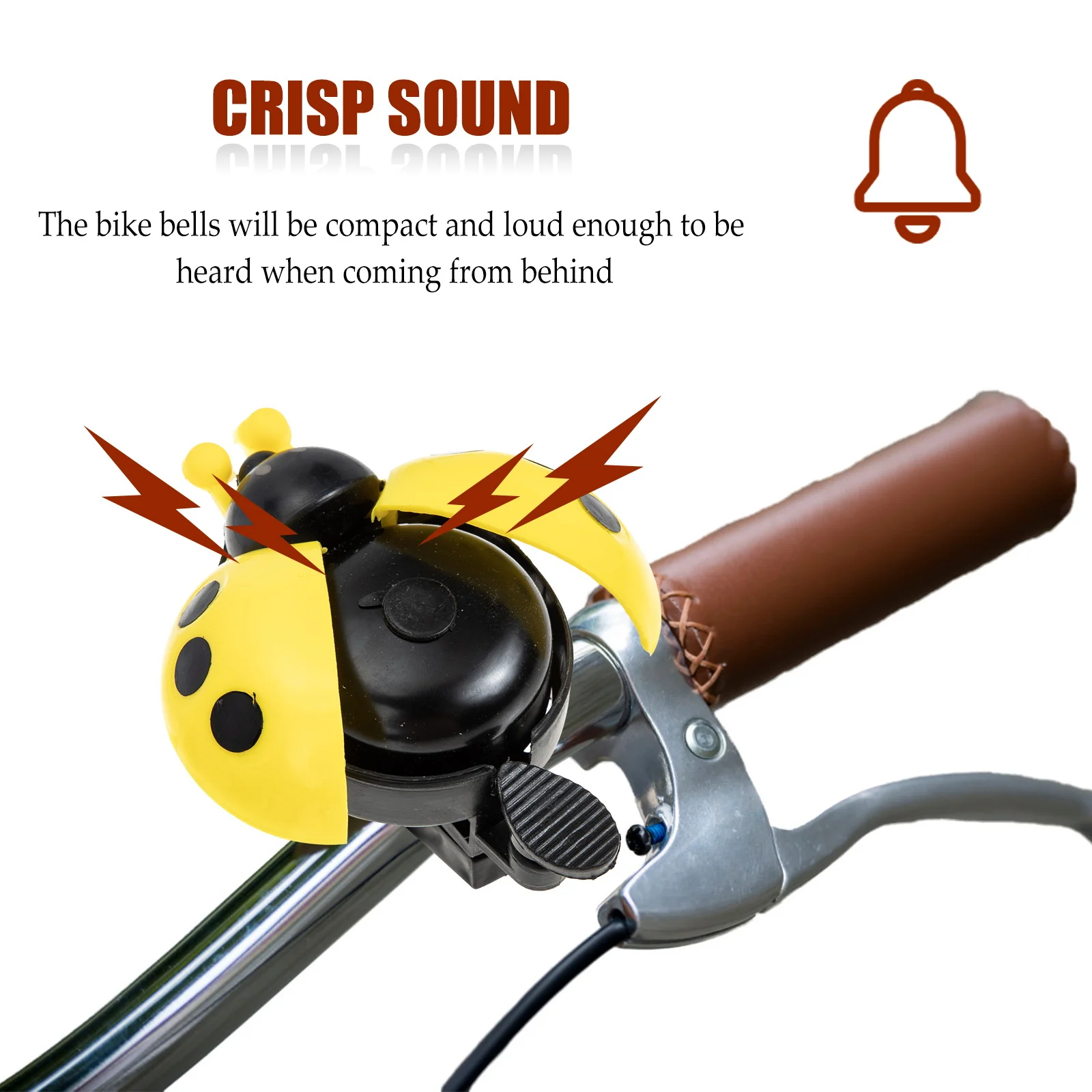 

4Pcs Kids Bike Bells Lovely Ladybug Loud Clear Ringtone Cycling Accessories for Children Scooters Bike Bell Scooter Bell