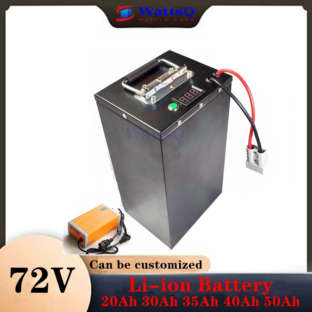 

escooter battery 72V 20Ah 30ah 35ah 40ah 50ah Lithium ion battery with bms for tricycle motorcycle scooter+Charger