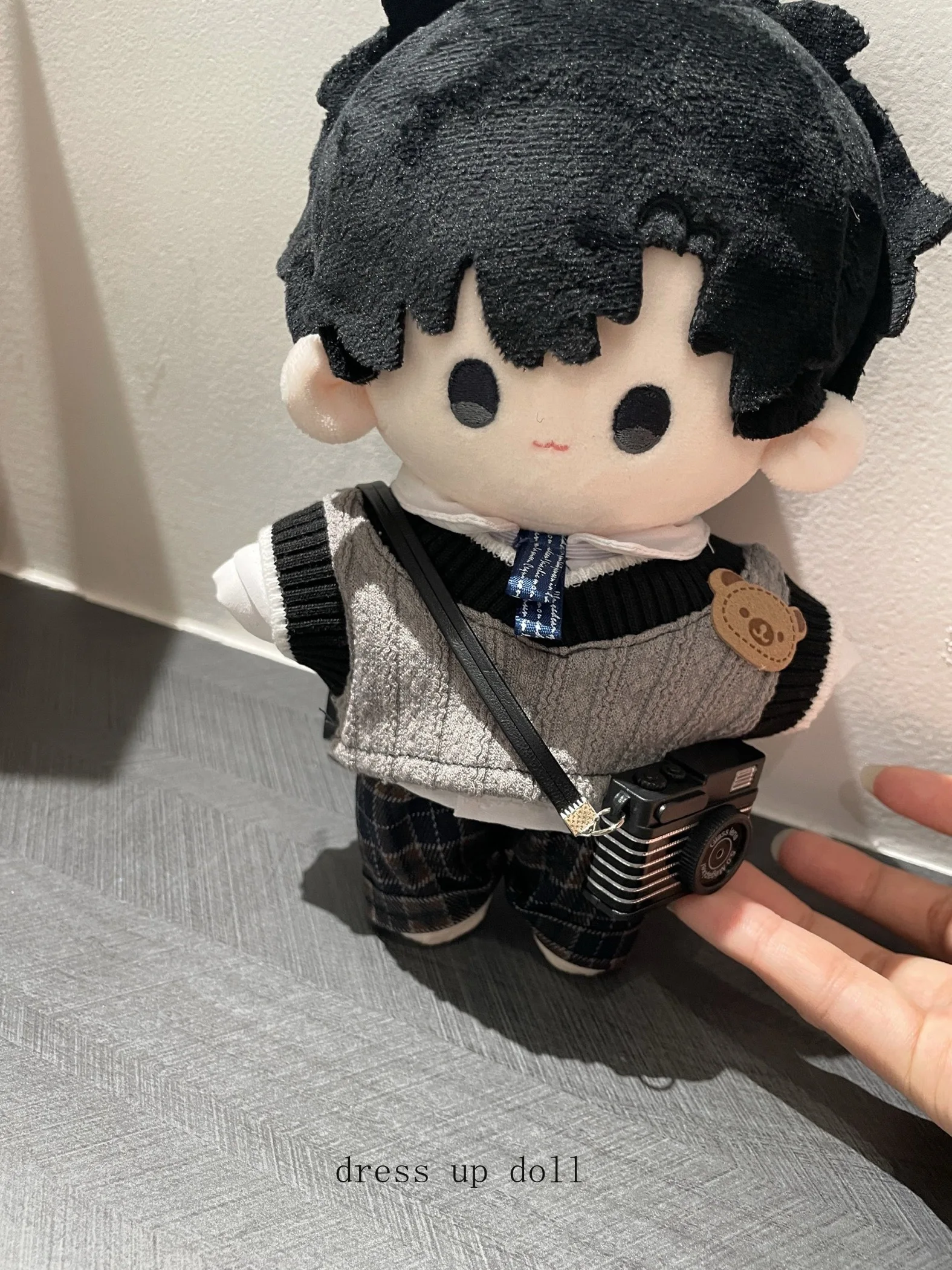 Link clique charles lucas adorável figura de pelúcia algodão boneca estudante brinquedos de pelúcia jogo boneca 20cm peludo plushie coleção presente