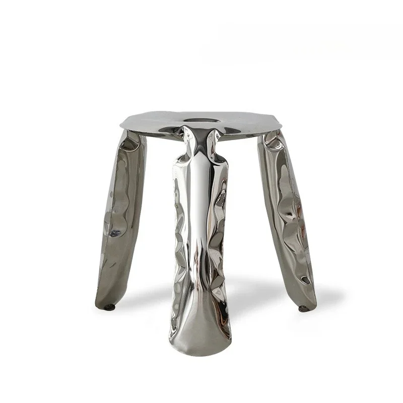Household Stainless Steel Balloon Stool Three Legged Shoe Changing Stool Household Round Stool