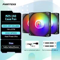 Phanteks M25 140 ventilador con cubierta ventiladores de refrigeración de escritorio FDB rodamiento hidráulico 4 pines PWM Control de temperatura 2000rpm tipo de volumen de aire