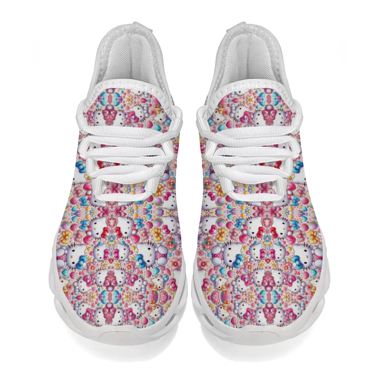 

Кроссовки с героями мультфильмов Диснея Kawaii Hello Kitty, милые студенческие удобные кроссовки для бега, нескользящая обувь, подарок на день рождения для детей