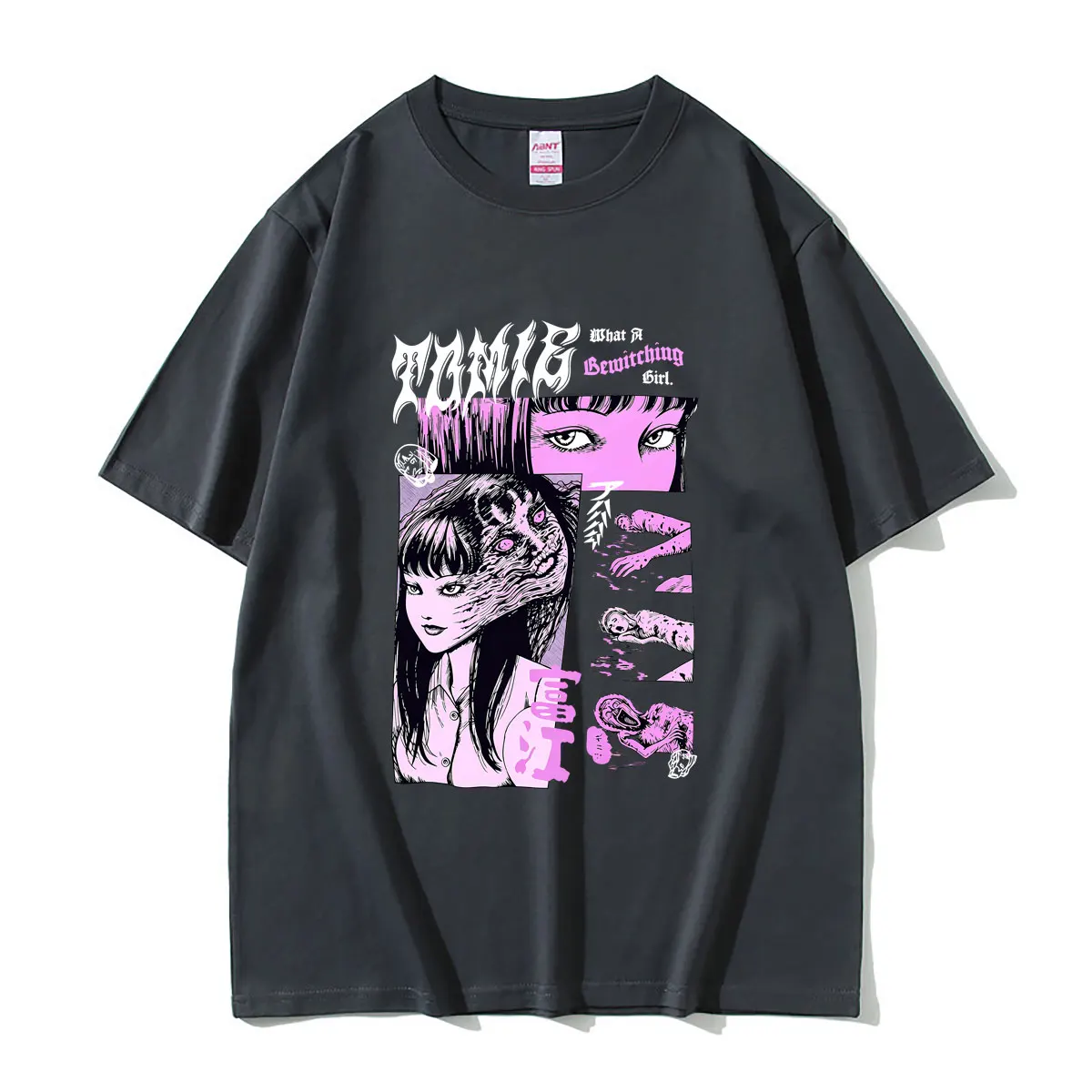Anime Tomie Junji Ito Print T Shirts Men Women Manga Horror Gothic Rock T-shirt Summer Male Vintage High Quality Cotton Tshirt