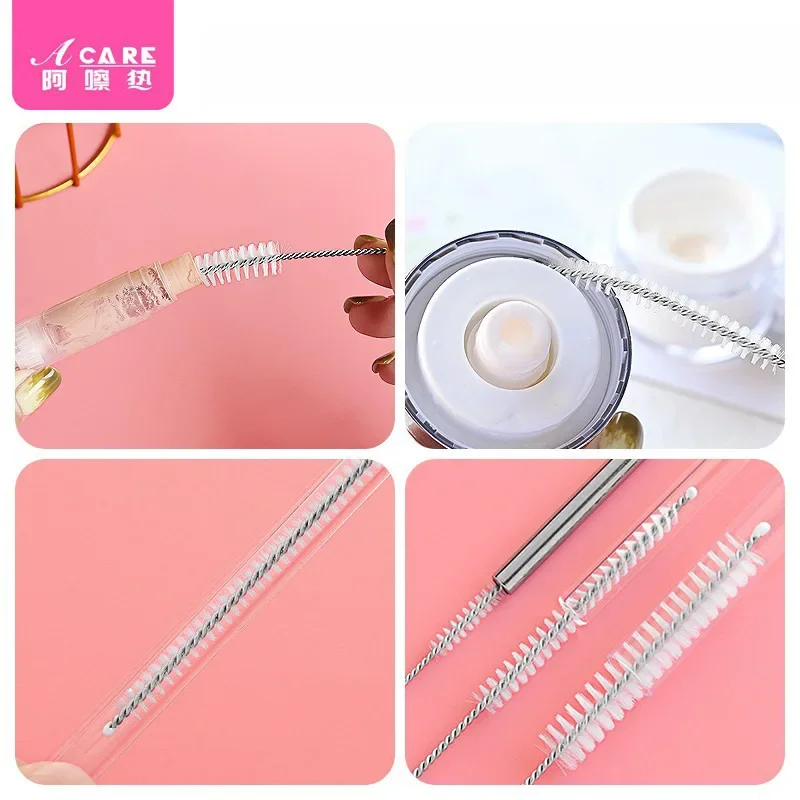 DX01/Straw brush/A1PQ7-Easy to Use Gap Cleaning Brush Makeup Brush Small Brush Portable with Brush Head Cleaning Utensil