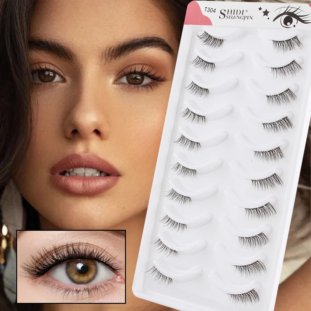 3/10 Pairs Cat Eye Lashes Natural False Eyelashes Fluffy Short Half Eyelashes Soft Mink Lashes Volume Eyelash Extensions Makeup