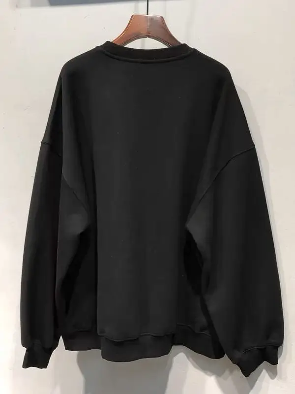 플러스 사이즈 300 푸 자수 레터 후드티 여성용 패셔너블 레이지 슬리브 탑 한국 버전 라운드 넥 롱 슬리브 스웨트...