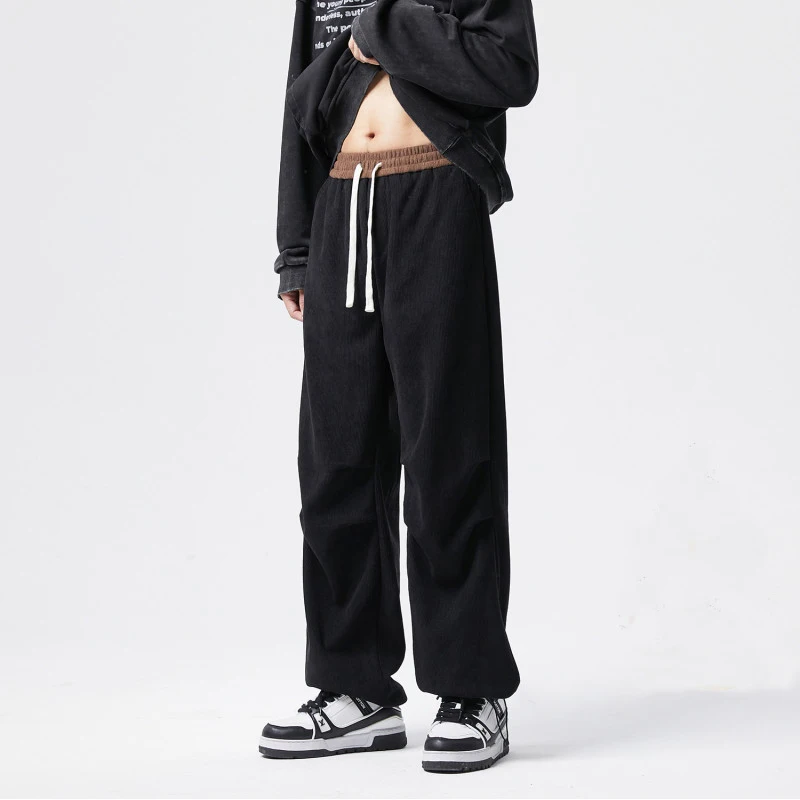 

2024 Spring New Fashion Straight Casual Men's pants Elastic Waist Slim Fit Man Sweatpants Harajuku Autumn Drawstring Trousers