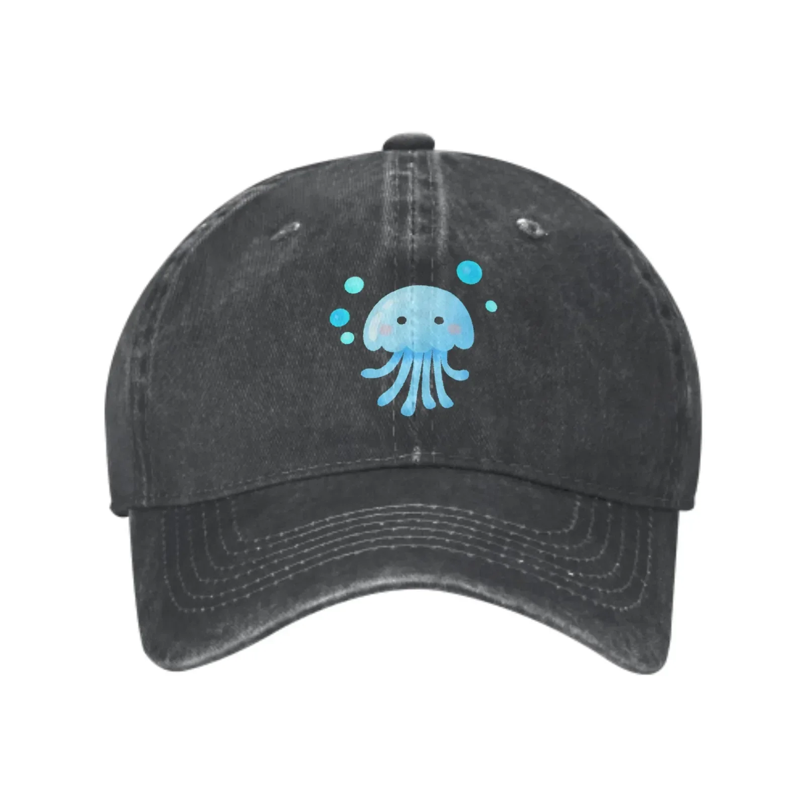 Blue Cartoon Jellyfish Fashion Classic Cotton Trucker Hat Summer Dad Cowboy Cap Outdoor Leisure Basketball Caps