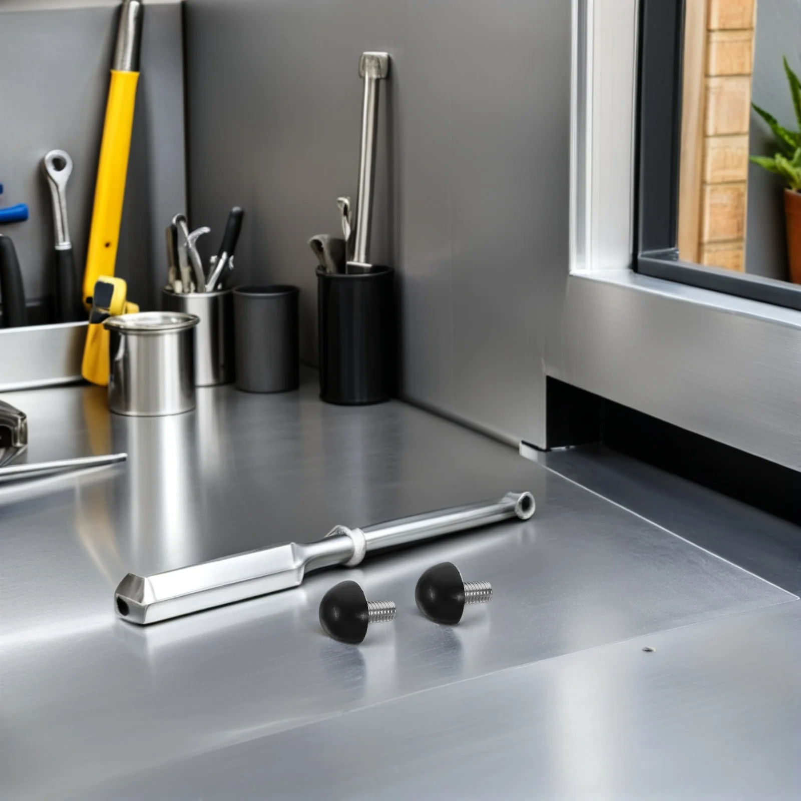 48pcs Adjustable Cabinet Feet Pad M8X15Mm Threaded Furniture Leveling Feet For Table Chair Legs Screw-In Glides Desk Leg