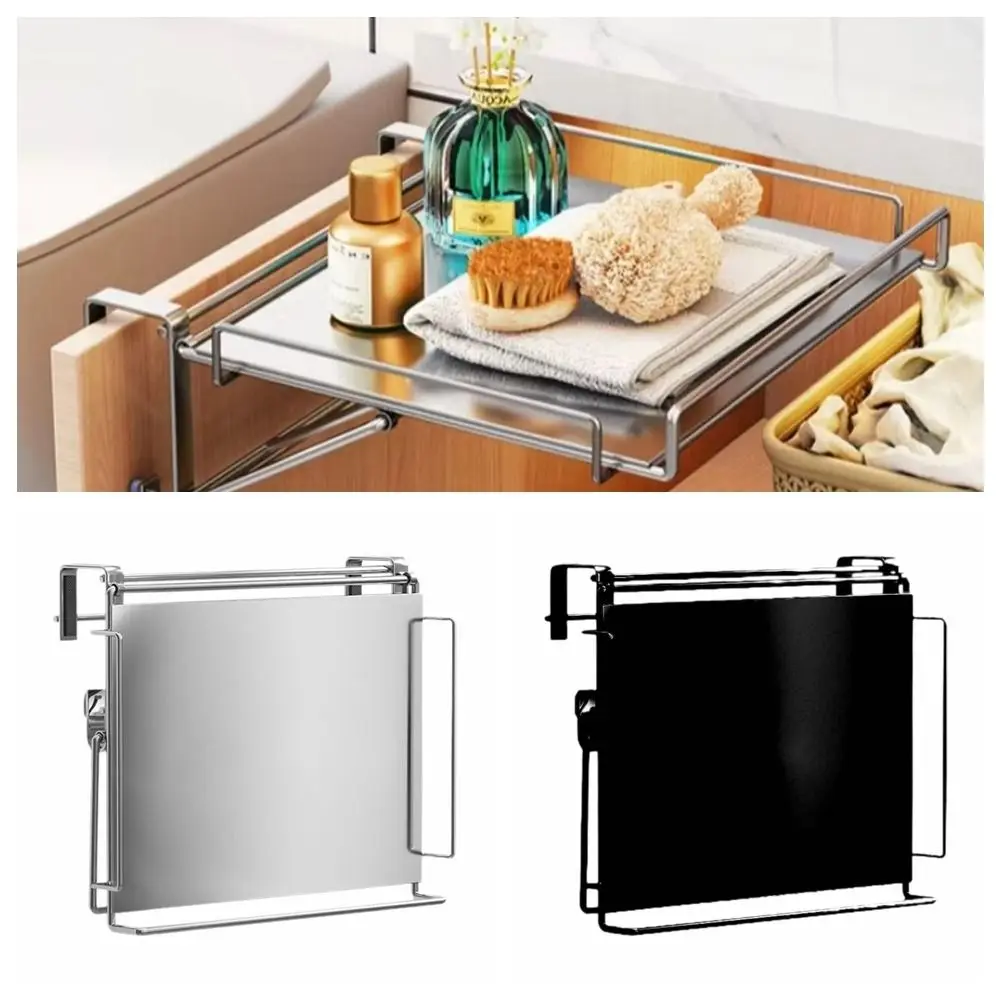 

Stainless Steel Foldable Countertop Storage Rack Foldable Wall-Mounted Space-saving Rack Clutter-Free Compact Design