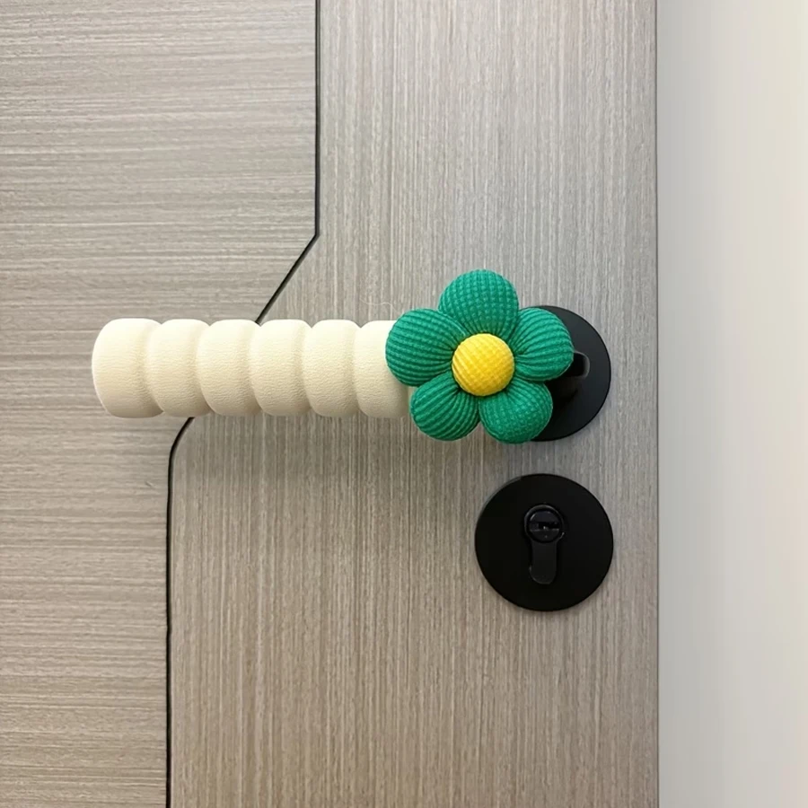 

1Pc Door Stopper, Small Floral Style Door Handle Cover in Beige, Protective Silent Anti-Collision Cover for Doors, Effectively Prevents Damage to Walls and Door Locks, Anti-Static Pull Cover