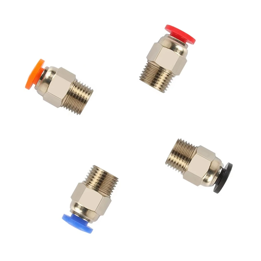 ABIU 4Pcs 3D Printer Parts PC4-01 Quick Connector Straight Through Pneumatic Connector for E3D V6 Hotend 1.75mm Filament