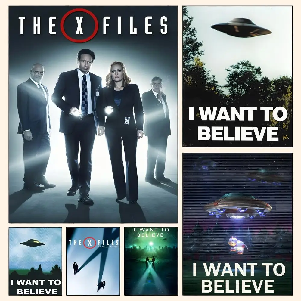 I WANT TO BELIEVE The X Files Art Poster Waterproof HD Modern Peel And Stick Wall Decor Living Room Dorm Garage