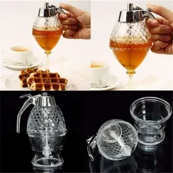 Diamond Shaped Honey Dispenser 200ml Large Capacity Multifunctional Oil Bottle Vinegar and Sauce Dispensers Kitchen Tool