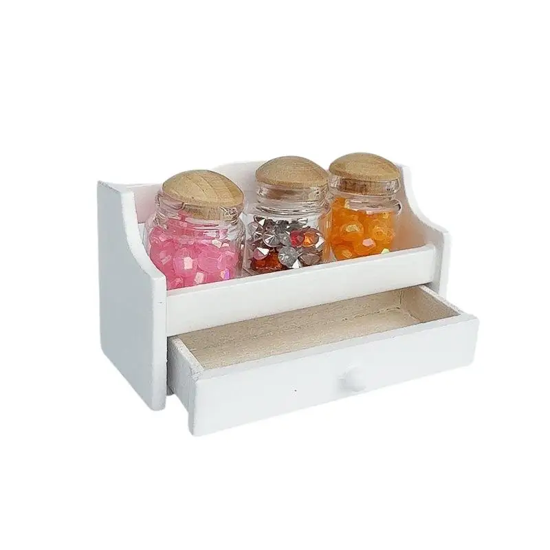 1 Set Decorazione da cucina in miniatura 1/12 Casa delle bambole Mini Porta barattoli Portaoggetti con barattolo Accessori per decorazioni per scene di casa delle bambole
