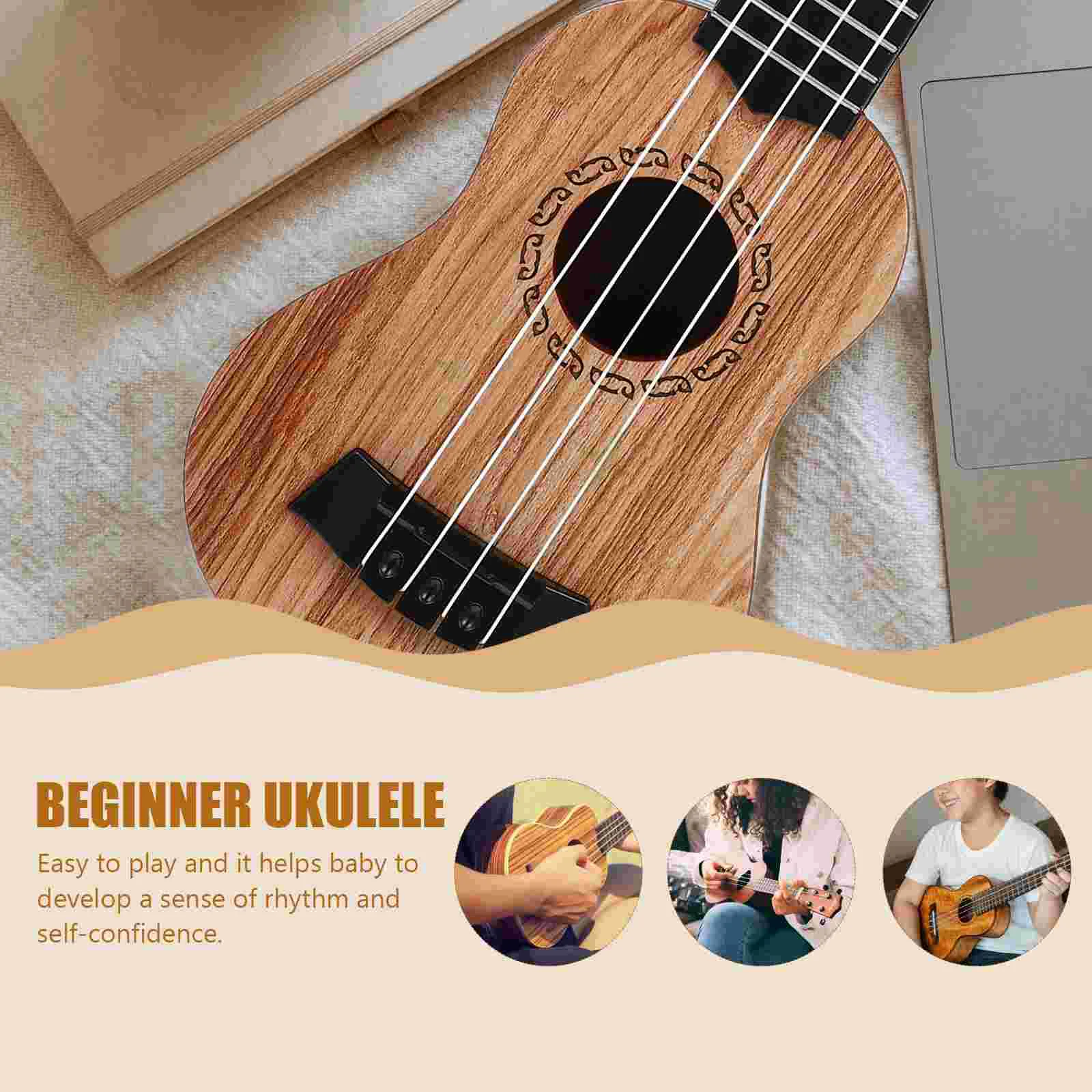 Ukulele Toy Toys for Girls Children’s Kids Guitar Ukuleles Beginners Musical Instrument Toddler Wood Baby