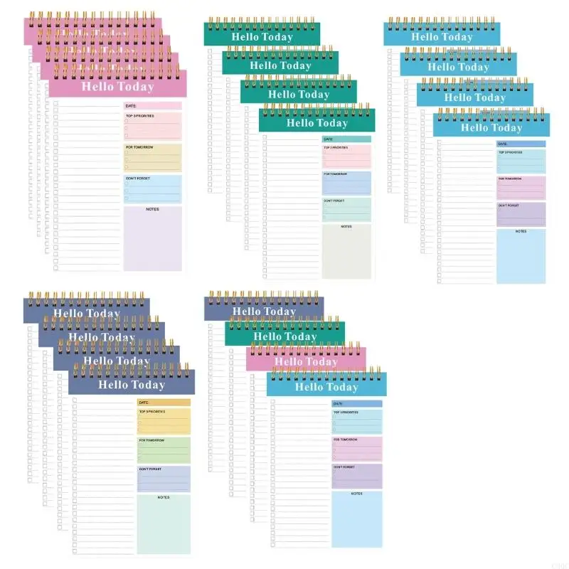 

C90C 4 Pcs A 5 Notepad Daily Planner Spirals Notebooks Stationery Notebook for School