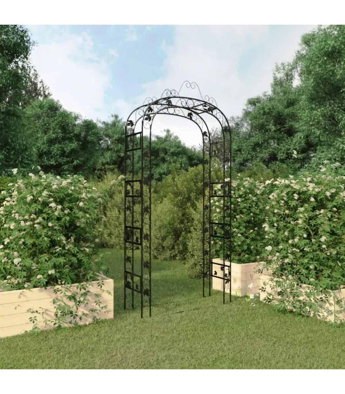 Garden arches garden arches garden arch black steel 116x45x240 cm