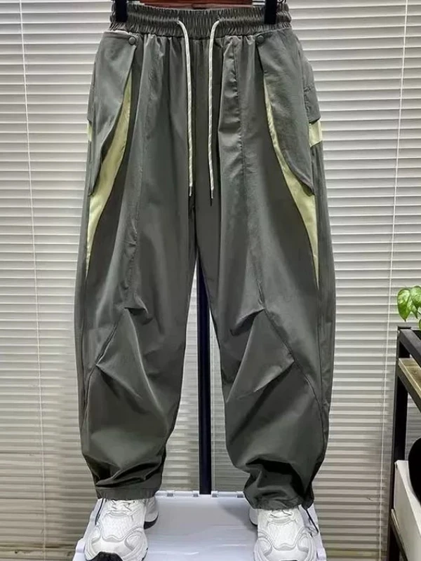 

Large Size Casual Sport Pants Color Blo Design Men's Summer Thin Loose Trousers Harlan Sle Workwear Straight Leg Pants