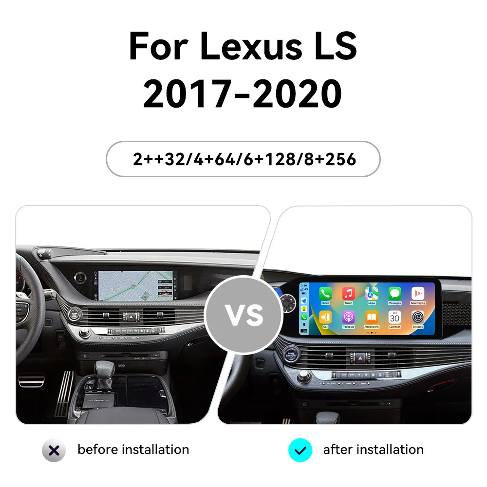 For Lexus LS  2017-2020 Car Radio Multimedia Player Wireless Carplay Android Auto Autoradio Stereo GPS Navi Head Unit WiFi 4G BT