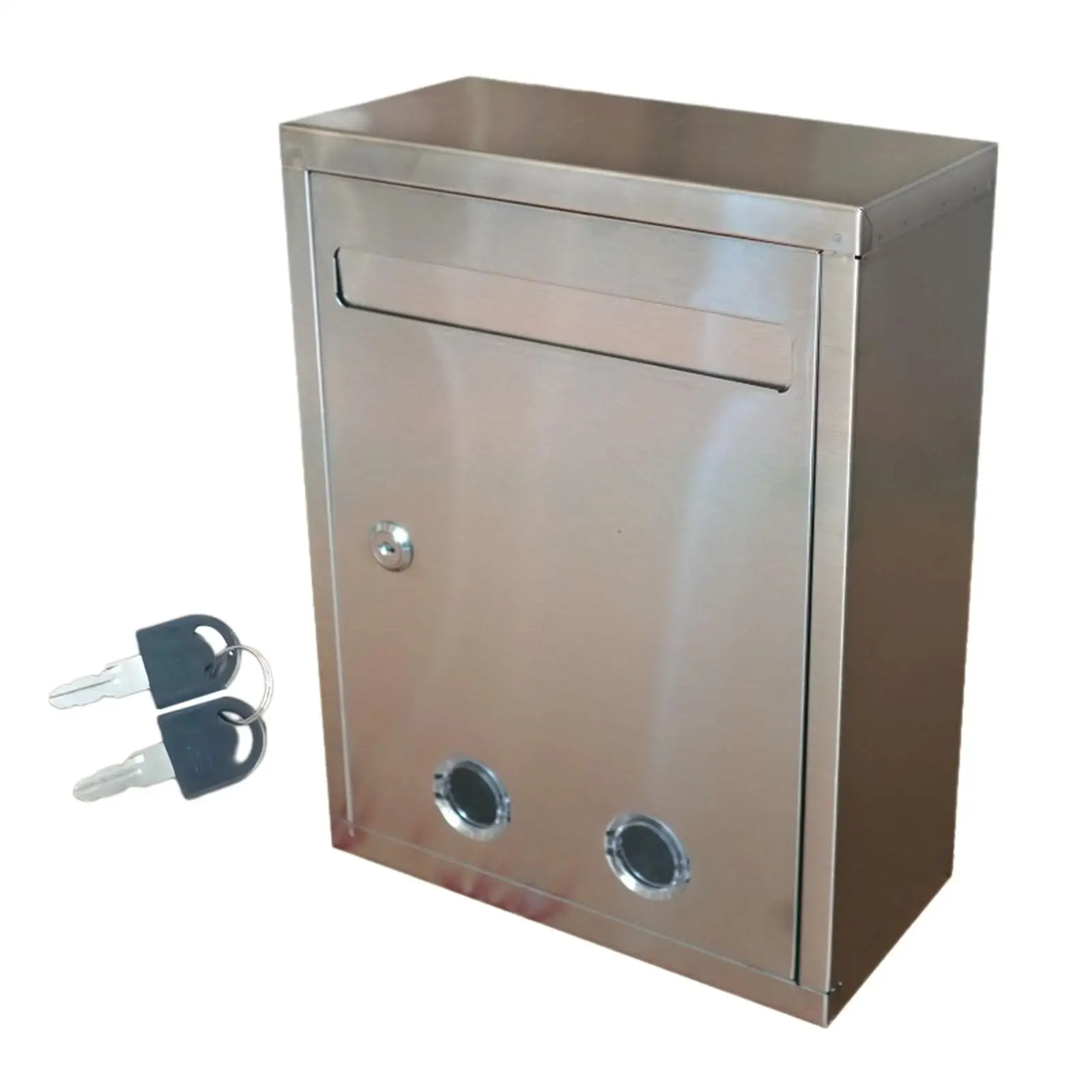 Suggestion Box Donation and Collection Key Drop Box Stainless Steel Organizer Ballot Comment Box for Charity Tip Jar Ballots