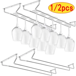 1/2pcs New Red Wine Glass Goblets Hanger Rack Upside Down Stemware Home Bar Pub Holder Stainless Steel Shelf Organizer Dish Rack