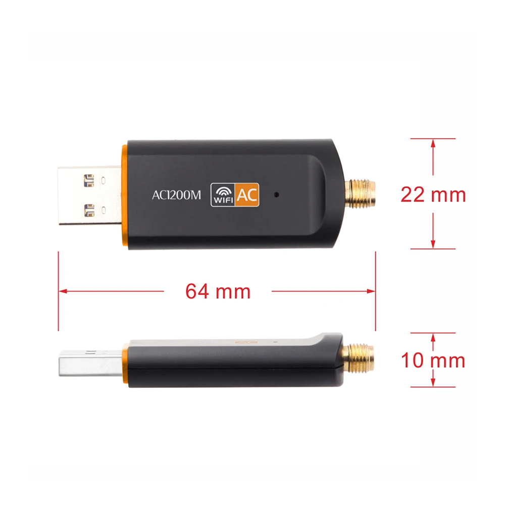 Dual Band Usb Wifi Adapter 1200Mbps 5Ghz 2.4Ghz Wifi Met Antenne Voor Laptop Pc Computer Mini Netwerkkaart Ontvanger Wi-Fi Dongle