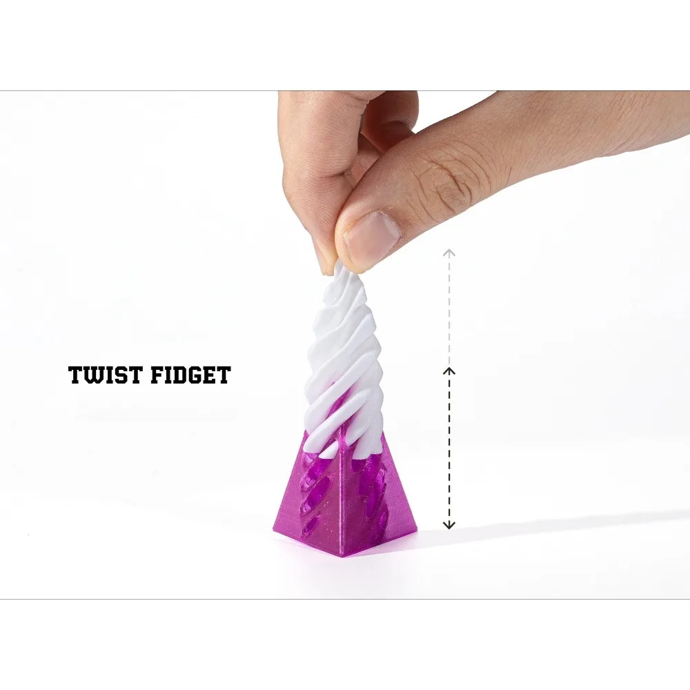 3D Printed Helix Screw Rotating Toys Stress Reducing Tool Pyramid Passthrough Sculpture Spiral Cone Ornaments Home Decoration view 4