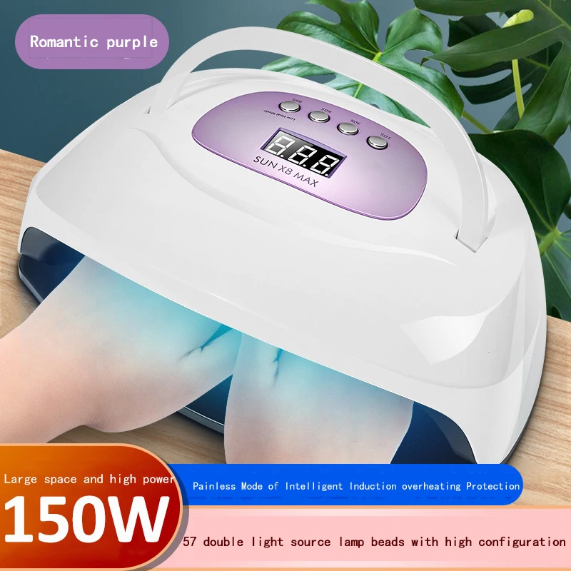 Quick Drying Nail Phototherapy Machine UV LED Double Light Source Nail Baking Lamp 150W Dryer Uv Light for Gel Nails Nail Tools